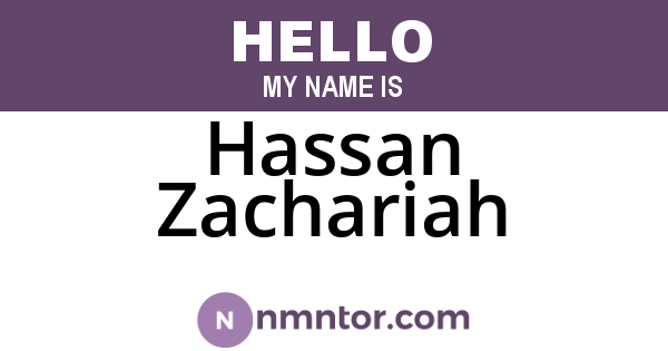 Hassan Zachariah