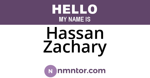 Hassan Zachary