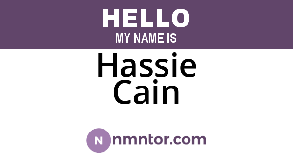 Hassie Cain