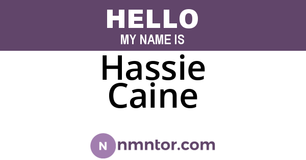 Hassie Caine