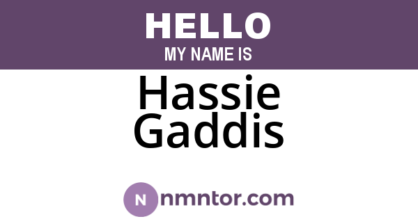 Hassie Gaddis