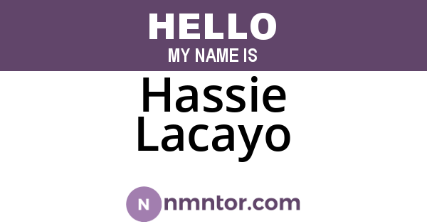 Hassie Lacayo