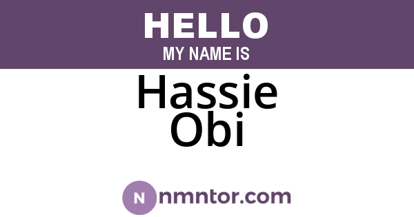 Hassie Obi