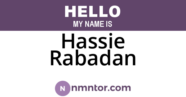 Hassie Rabadan