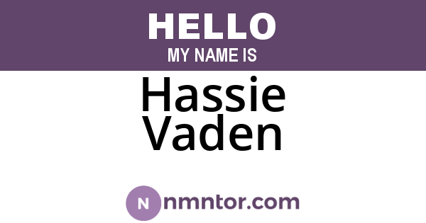 Hassie Vaden
