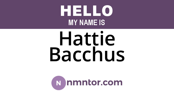 Hattie Bacchus