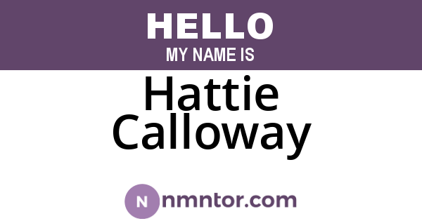Hattie Calloway