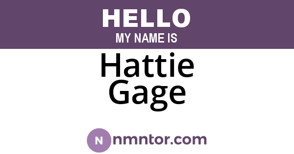 Hattie Gage