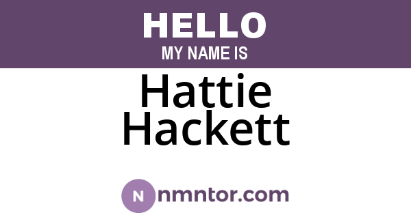 Hattie Hackett