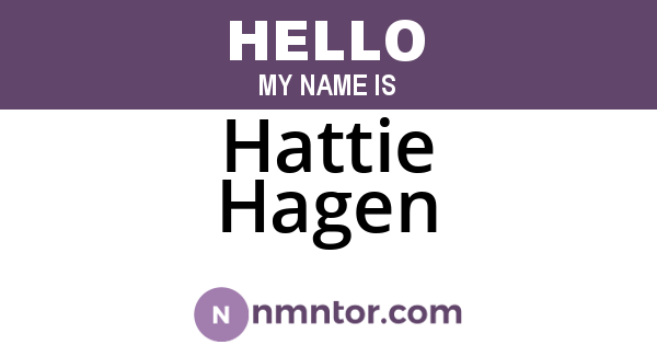 Hattie Hagen