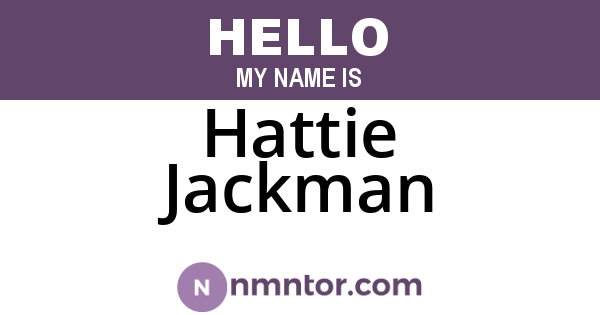 Hattie Jackman