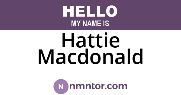 Hattie Macdonald
