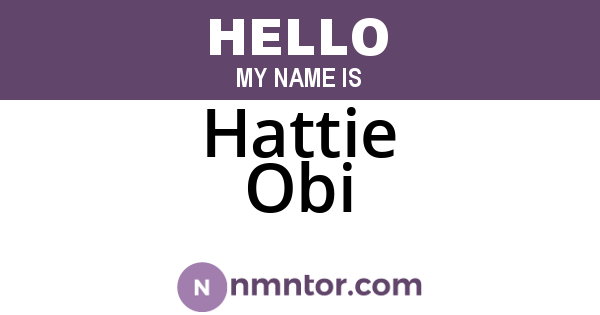 Hattie Obi