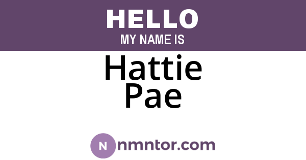 Hattie Pae