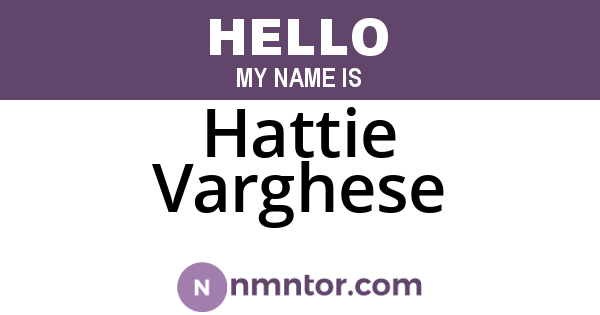 Hattie Varghese