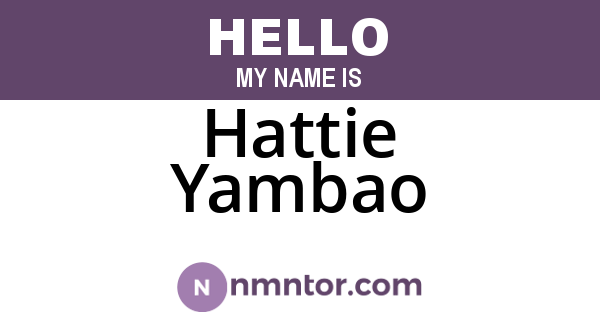 Hattie Yambao