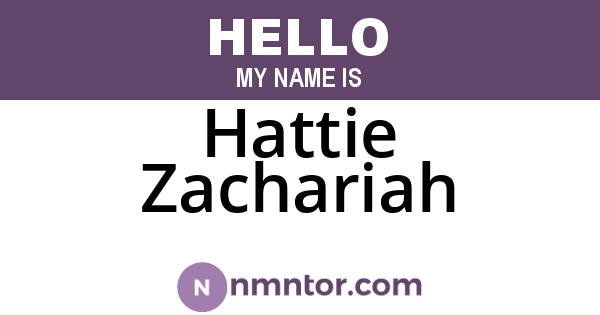 Hattie Zachariah