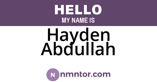 Hayden Abdullah