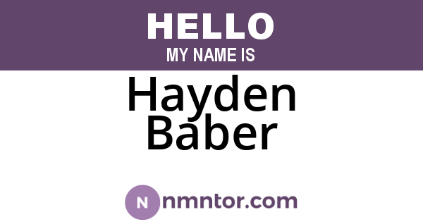 Hayden Baber