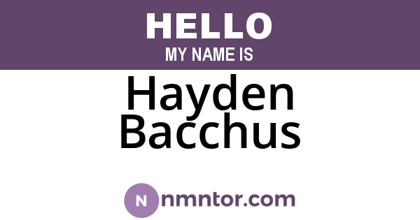 Hayden Bacchus