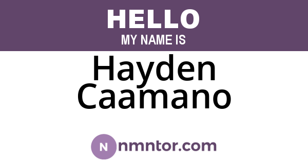 Hayden Caamano