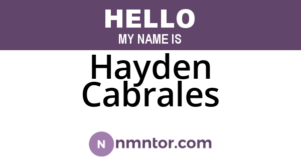 Hayden Cabrales