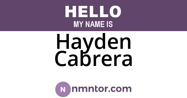 Hayden Cabrera