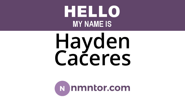 Hayden Caceres