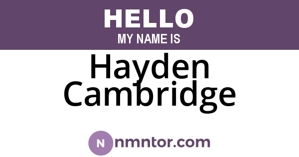 Hayden Cambridge
