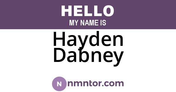 Hayden Dabney