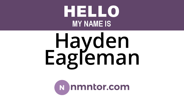 Hayden Eagleman