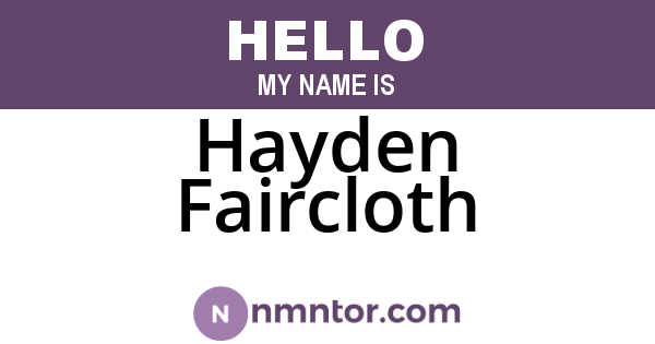 Hayden Faircloth