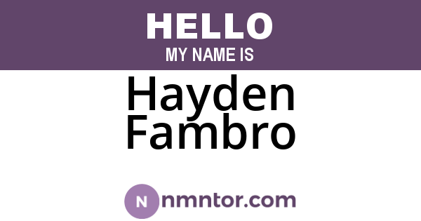 Hayden Fambro