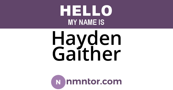 Hayden Gaither