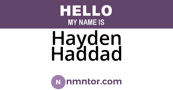 Hayden Haddad