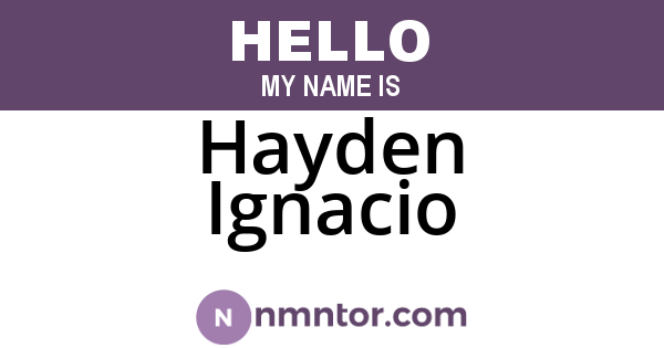 Hayden Ignacio