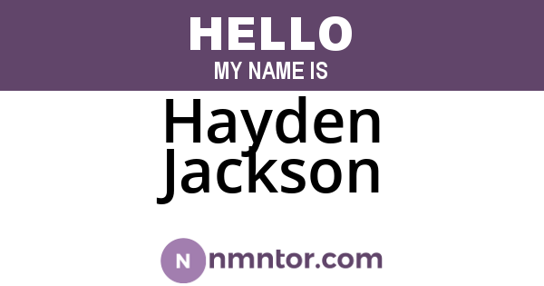 Hayden Jackson