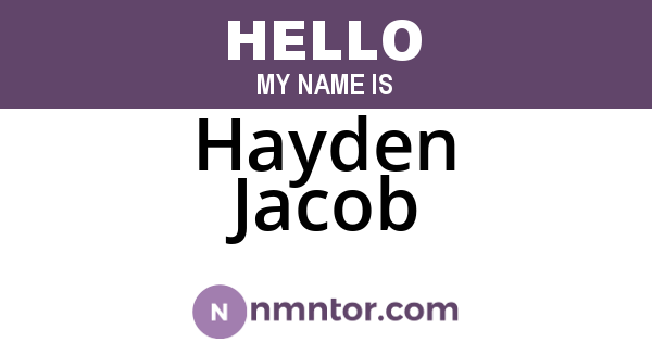 Hayden Jacob