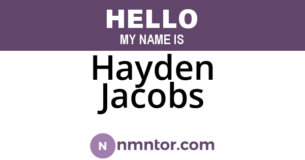 Hayden Jacobs