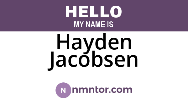 Hayden Jacobsen
