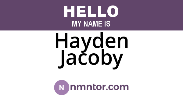 Hayden Jacoby
