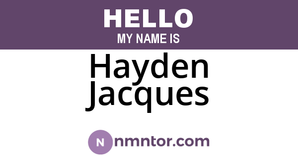 Hayden Jacques