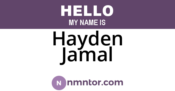 Hayden Jamal