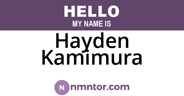 Hayden Kamimura