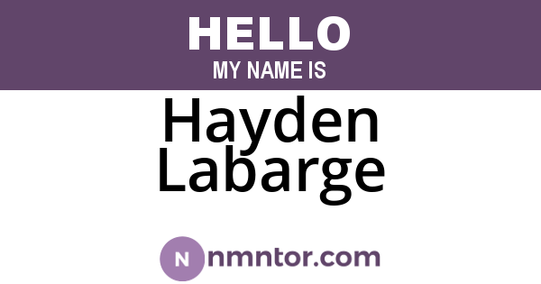 Hayden Labarge