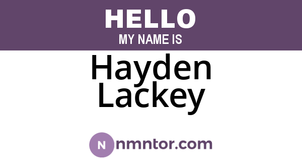 Hayden Lackey
