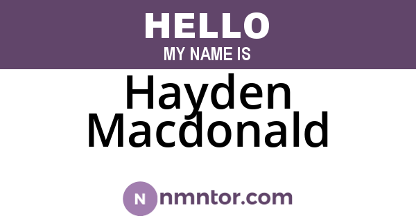 Hayden Macdonald