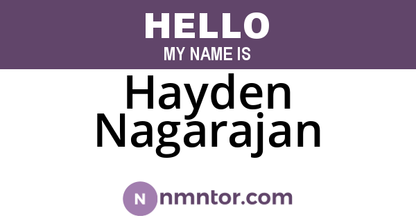 Hayden Nagarajan
