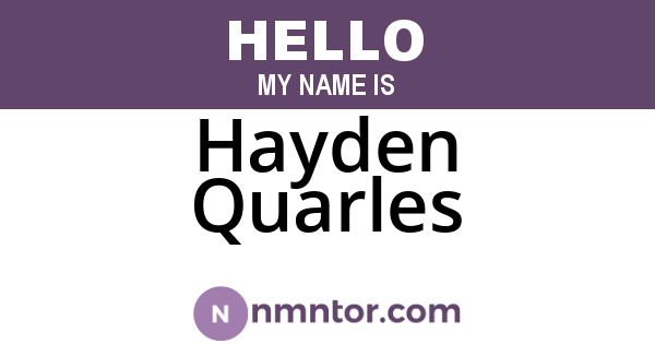 Hayden Quarles