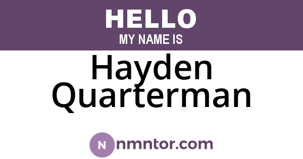 Hayden Quarterman